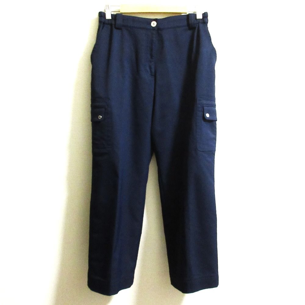 LEONARD SPORT レオナールスポーツ ストレッチ カーゴパンツ サイズ42 ネイビー レディース 古着