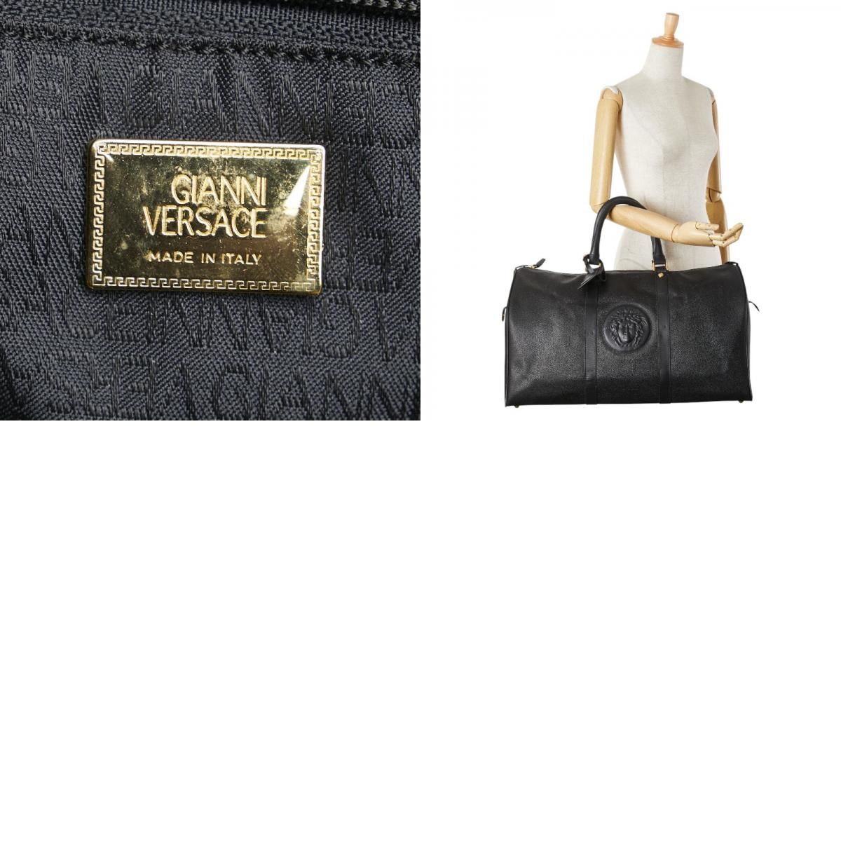 【美品】ヴェルサーチ ボストンバッグ メデューサ ビジネス 大容量 レザー 黒 楽天市場】【中古】【非常に良い】 VERSACE ヴェルサーチ ヴェルサーチ