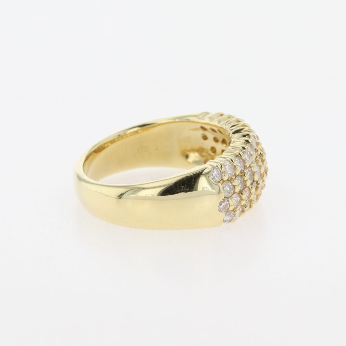 k18 メレダイヤリング10号♪ メレダイヤ デザインリング 10号 K18