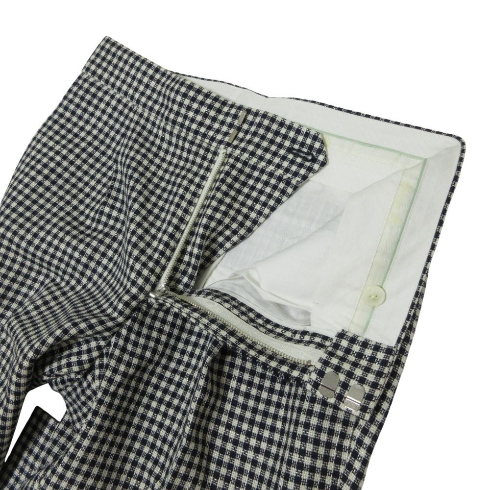 DRAWER ドゥロワー ウールシルク クロップド ギンガムチェックパンツ 6514-236-1186 36 ブラック ホワイト レディース 古着 DECORATOM_COM_BR