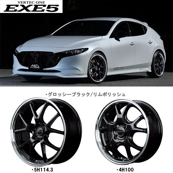 MID ヴァーテックワン EXE5 アルミホイール 1本(18×7J 5-114.3 INSET48)シビック FL1 VERTEC ONE EXE5