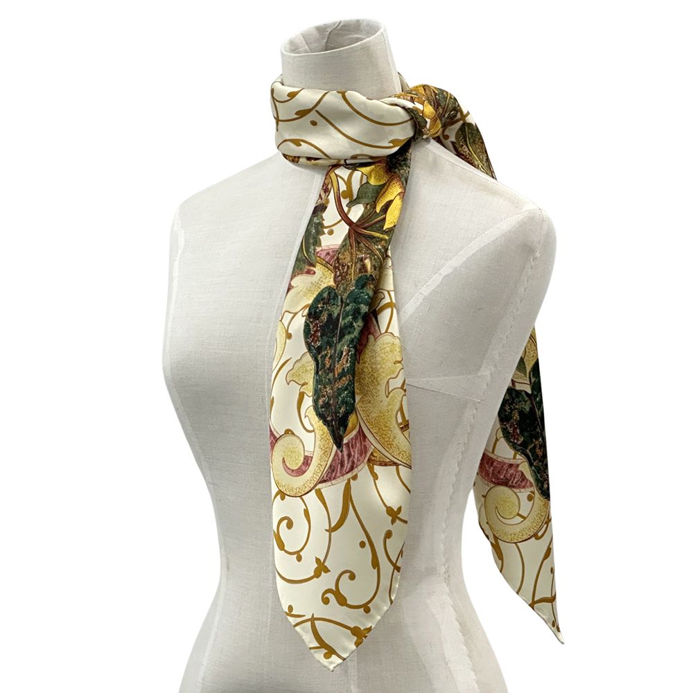 シャネル CHANEL スカーフ レディース ブランド ココマーク シルク イエロー マルチ ひまわり 花柄 総柄 大判