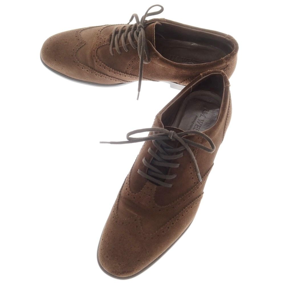 【中古】ジェイエムウエストン J.M WESTON スエード ウイングチップ ドレスシューズ ダークブラウン【サイズ7.5】【メンズ】