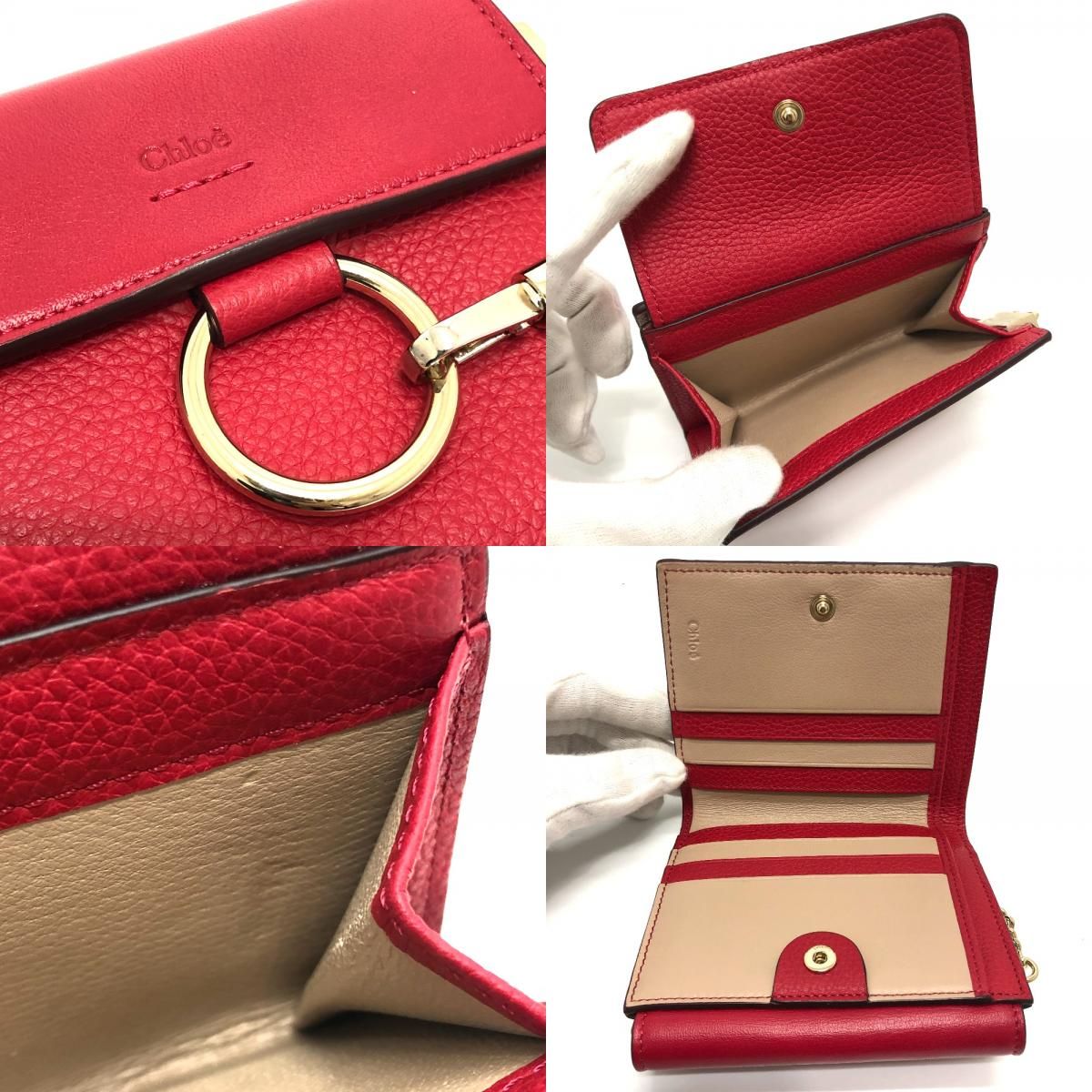 クロエ Chloe チェーン コンパクト ウォレット 2つ折り財布 レザー レッド 楽天市場】Chloe クロエ チェーン コンパクト ウォレット 2つ折り財布