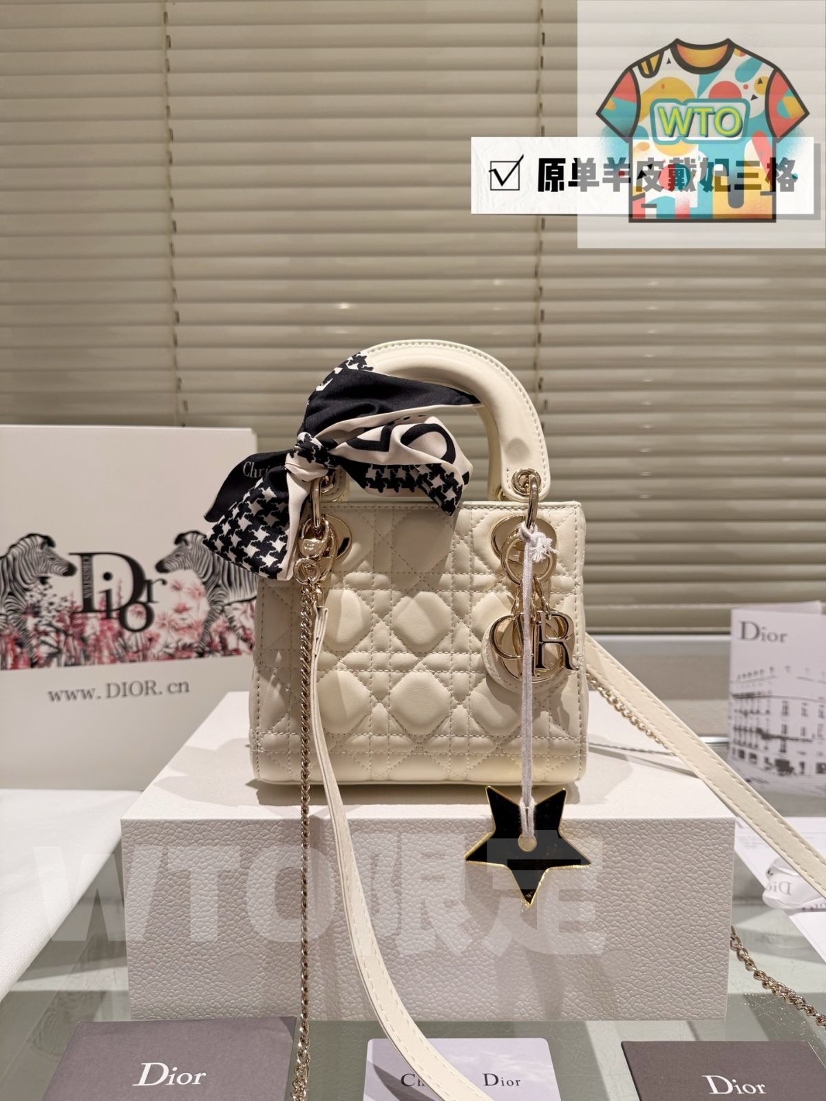 今日WTO】Dior Lady Dior 羊皮ミニバッグ 17cm 高品質版-WTO輸入