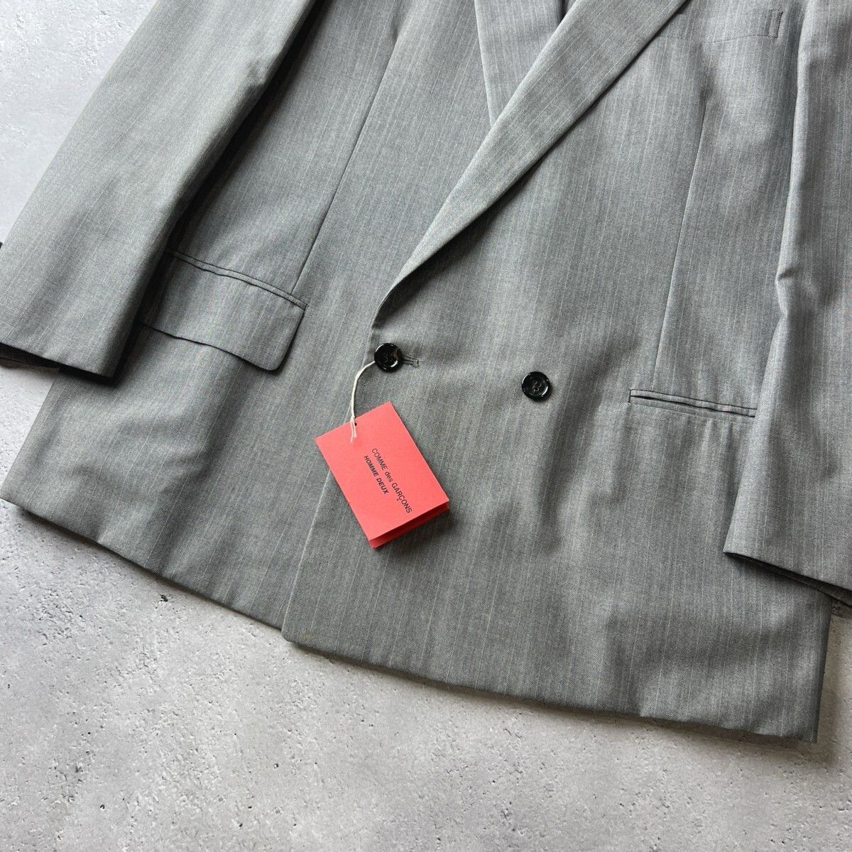 希少 トリココムデギャルソン ダブルジャケット 異素材 ドッキング AD1994 AD1994 COMME des GARCONS HOMME PLUS 縮絨 ダブルデザインジ