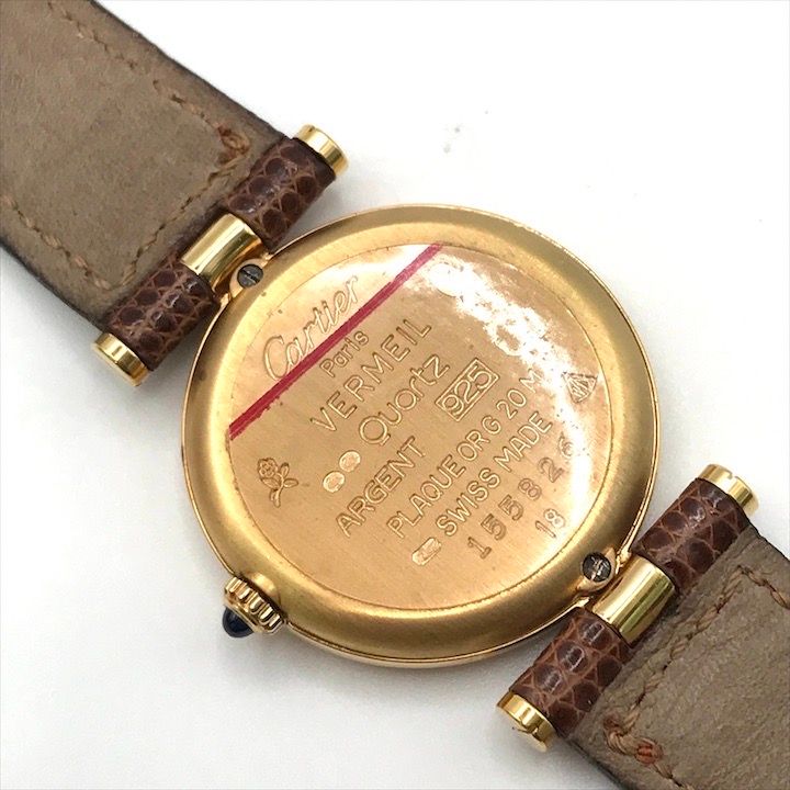 良品 Cartier カルティエ マスト ヴァンドーム ヴェルメイユ SM クオーツ 925 レディース 腕時計 ウオッチ アイボリー文字盤 a4965 良品 Cartier カルティエ マスト ヴァンドーム ヴェルメイユ SM