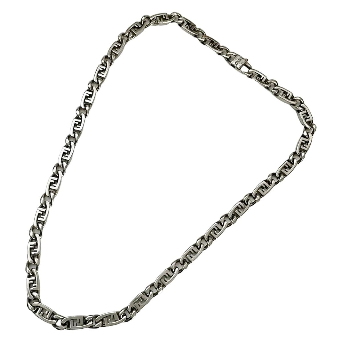 FENDI オーロック ネックレス シルバー ストーン