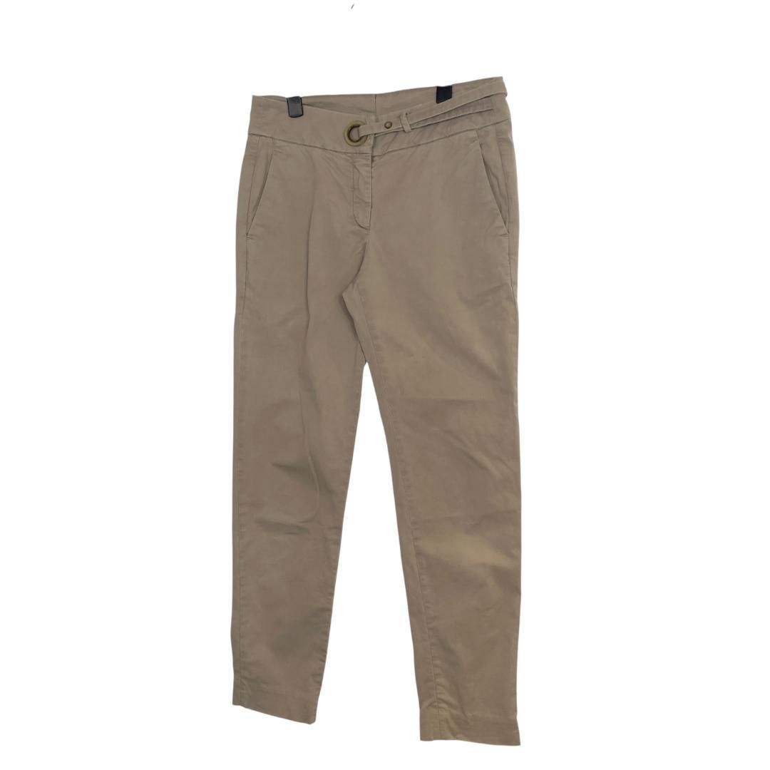 BRUNELLO CUCINELLI ベルト付ハイウエストパンツ M グレージュ