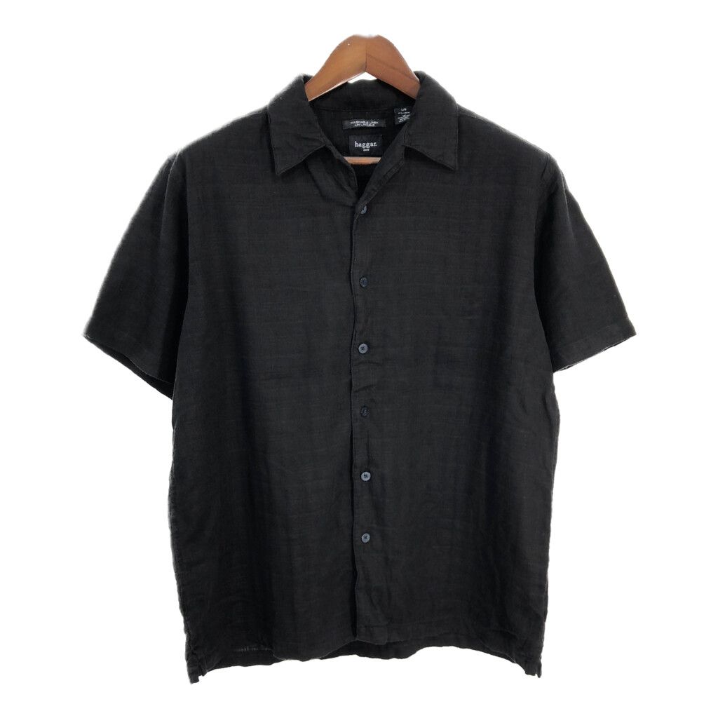 haggar ハガー リネン レーヨン オープンカラー 半袖シャツ