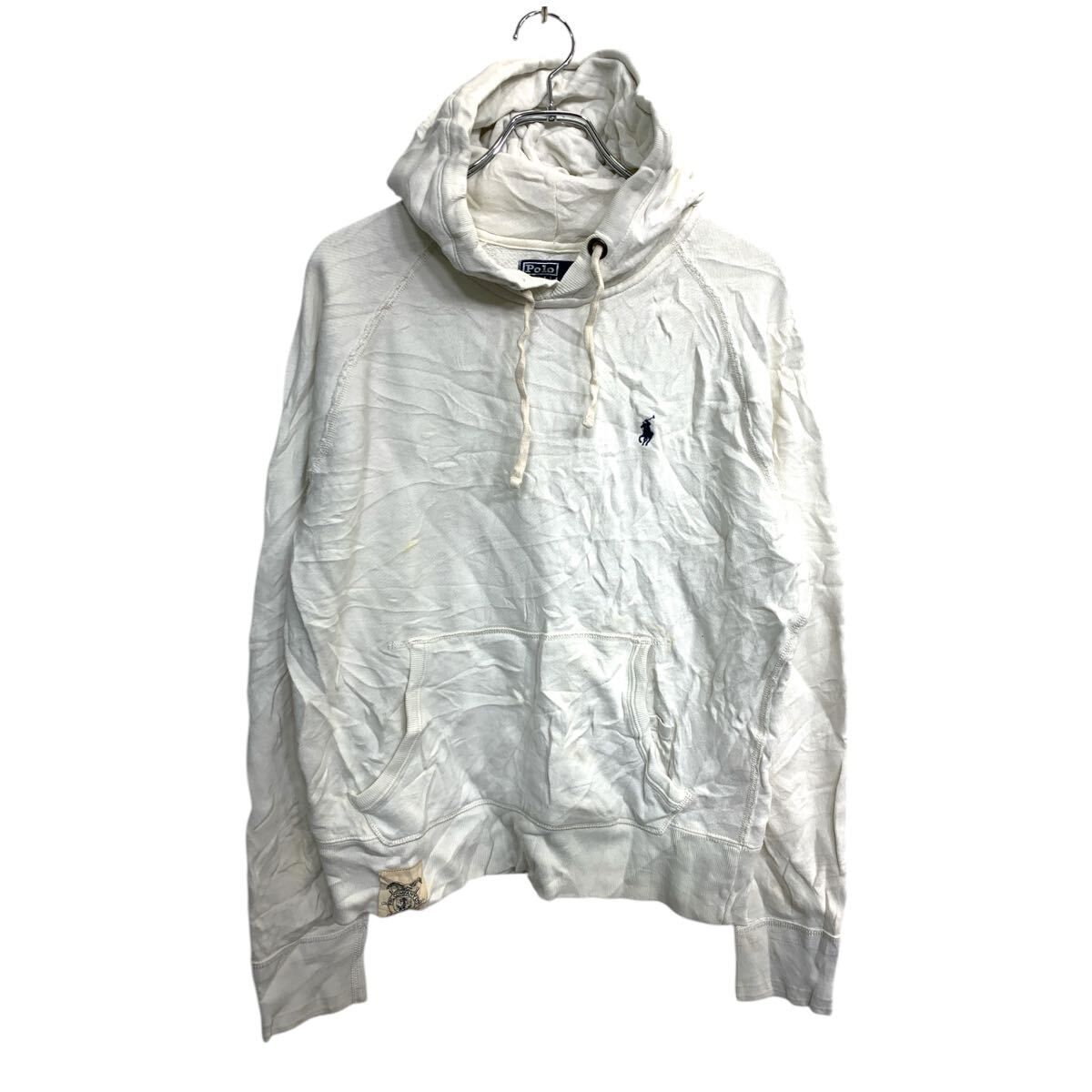 POLO RALPH LAUREN ロゴ スウェット パーカー Mサイズ ポロラルフローレン ホワイト 古着卸 アメリカ仕入 t2411-3683