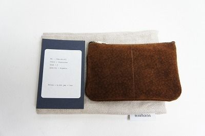 新品 niuhans ニュアンス レザー コイン ケース ミニ ウォレット 財布 ピッグスキン PSS-CW-001 チョコレート 濃茶 F 本物 430O★1
