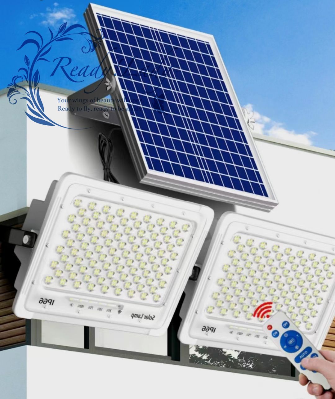 ライト・照明 強くお勧め★ソーラーライト街灯 LED投光器*2 照明 屋外用 防水 高輝度 バッテリー残量表示 防犯ライト庭用 ガーデンライト駐車場 10000W