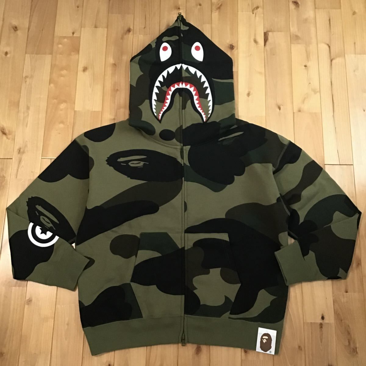 Giant shark full zip hoodie Lサイズ a bathing ape BAPE 1st camo