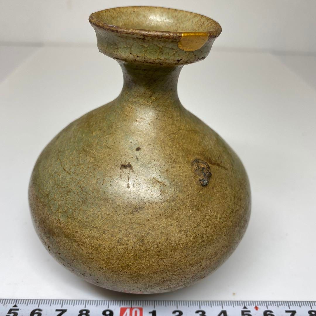 16世紀 高麗青磁 徳利 高さ11.3㎝ 本な6-1229 ︎1F