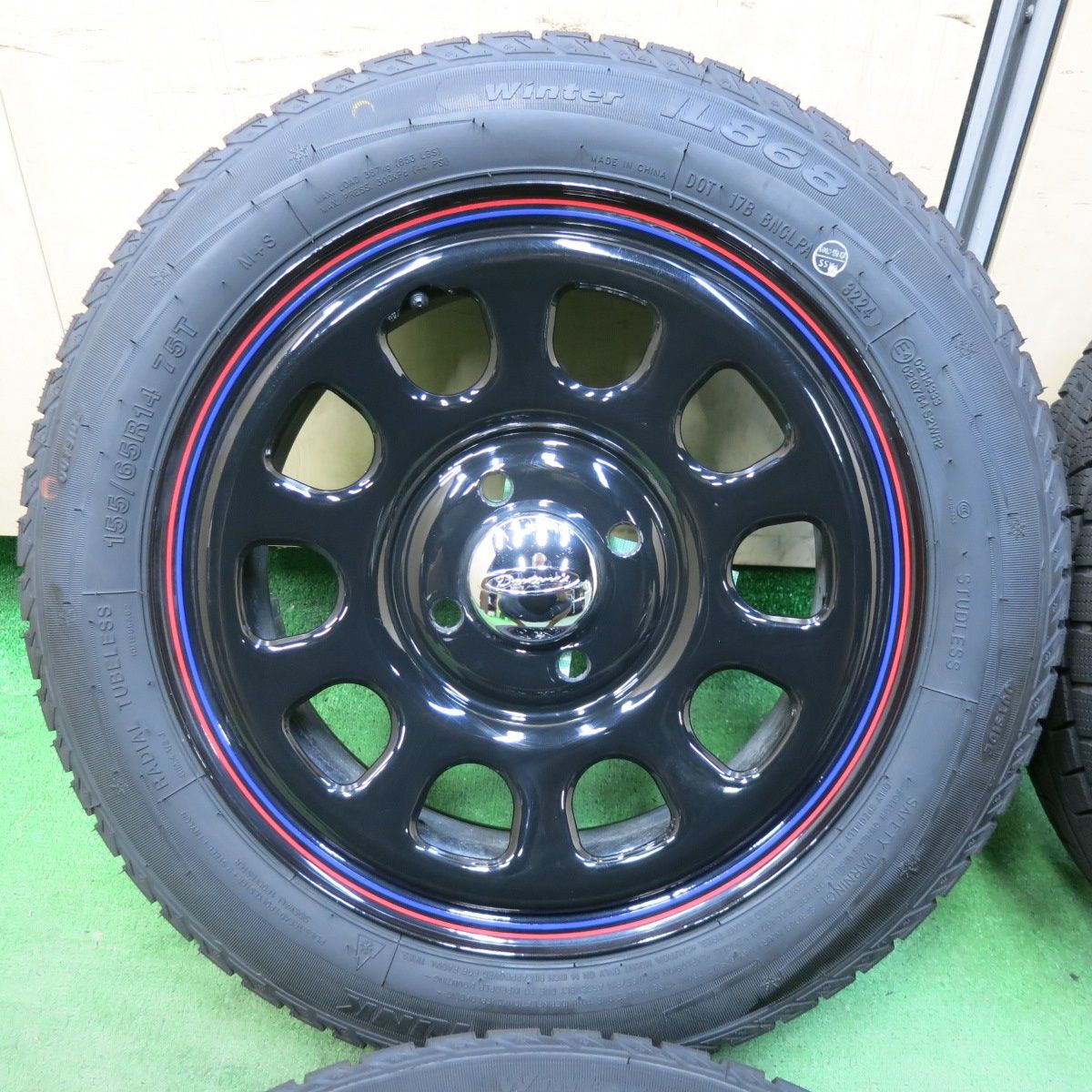 バリ溝 24年 キレイ ほぼ10分 DAYTONA スタッドレス 155 65 R 14 アイリンク ウインター IL 868 デイトナ 14インチ PCD 100 4 H ス