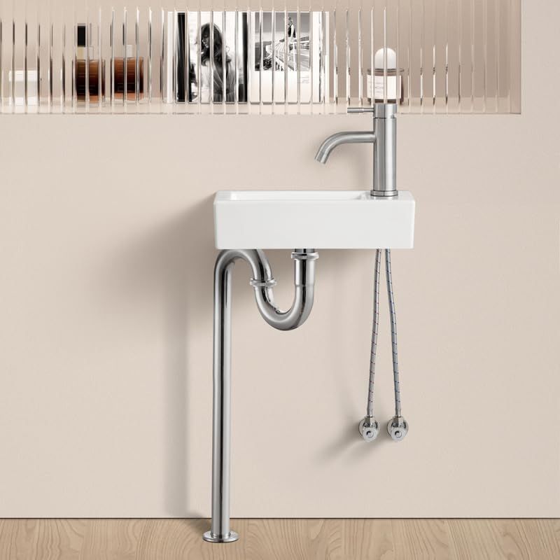 変化 Sトラップ排水セット付き 手洗い器 壁掛け 手洗いボウル 壁付け型 375 185 95mm おしゃれ 手洗器 コンパクト 小型洗面ボウル ミニ型 洗面台 陶器 手洗い台