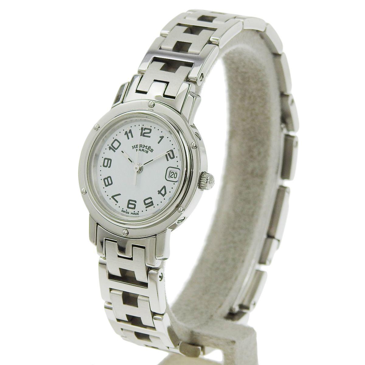 エルメス クリッパー CL4.210 SS クオーツ 腕時計 ホワイト レディース 40802146968 アラモード