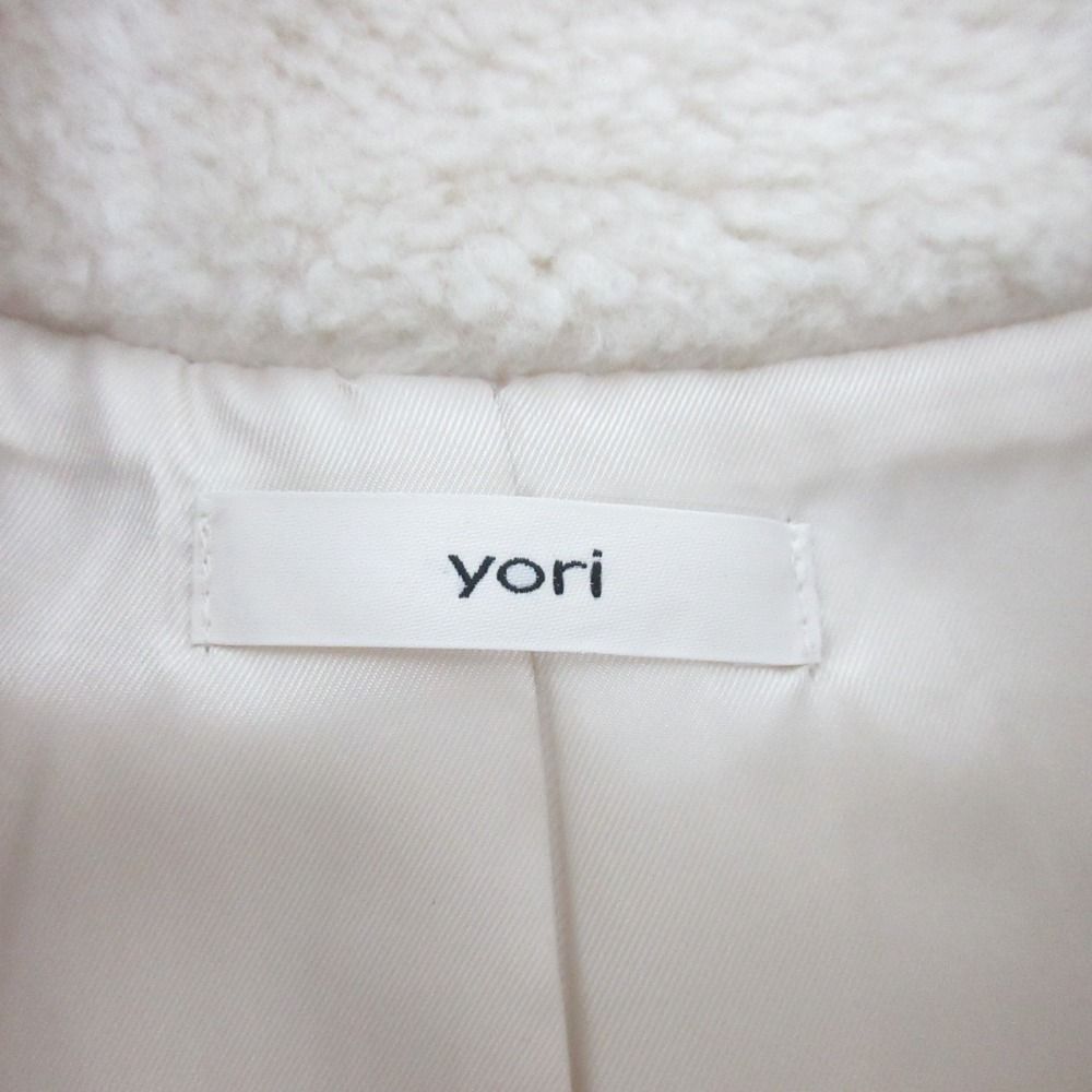 美品 22AW yori ヨリ もこもこロングジレ ボア ノースリーブコート サイズＦ アイボリー レディース 古着 中古 USED 良品 22AW yori ヨリ もこもこロングジレ ノースリーブコート サイズF