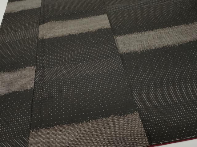 平和屋着物○本場大島紬 9マルキ 横段文 正絹 逸品 未使用 CAAW3874vf