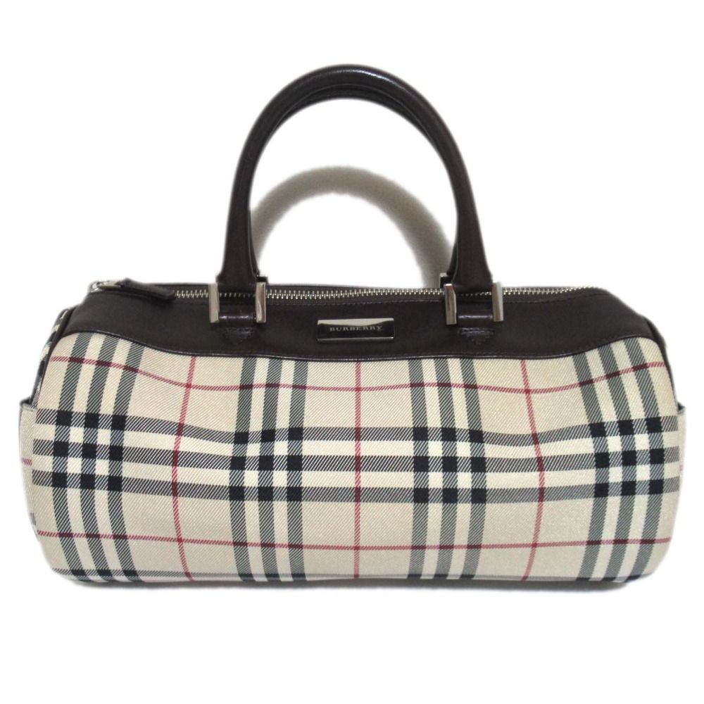 美品 販売 BURBERRY バーバリー ノバチェック柄 ドラムバッグ
