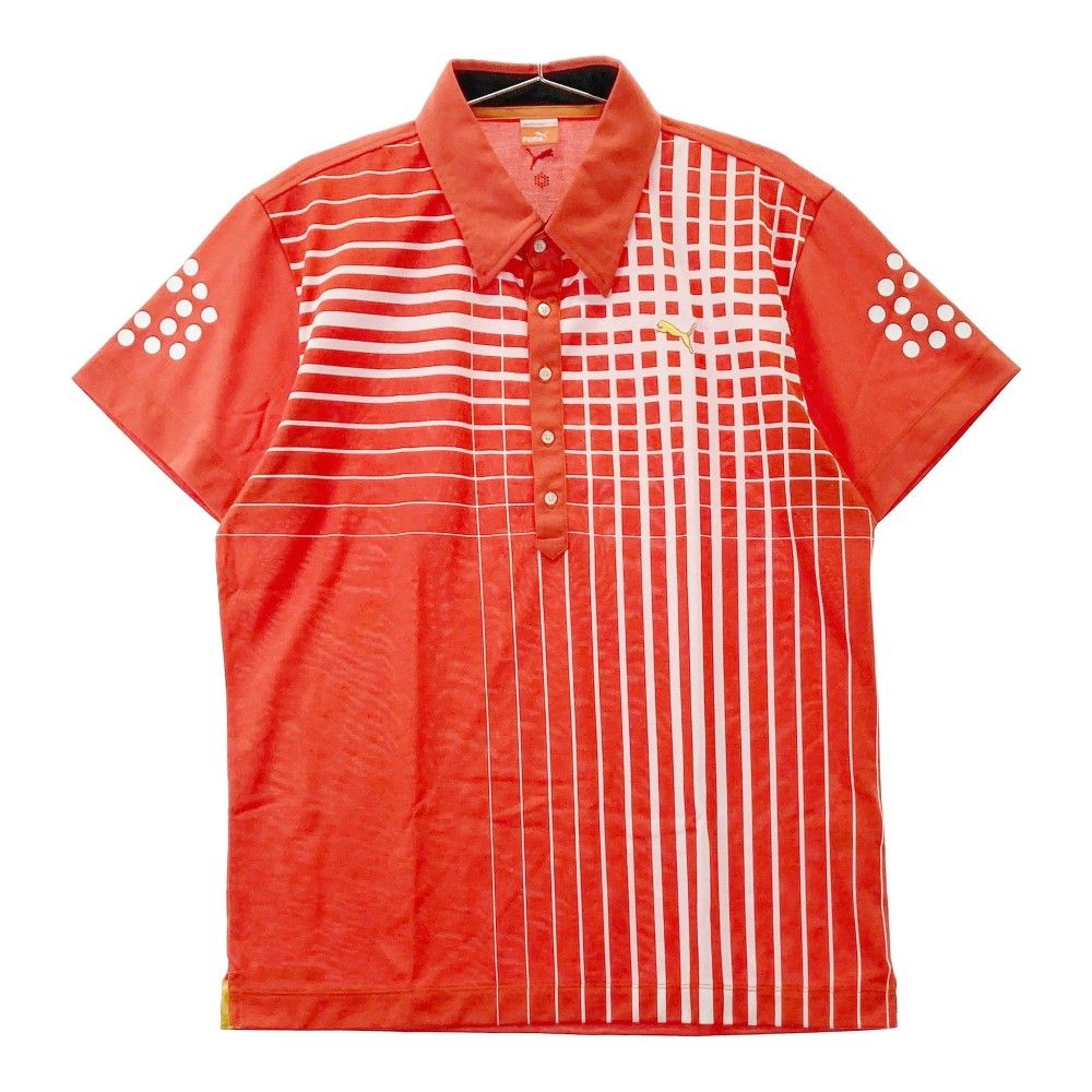 サイズ：O PUMA GOLF プーマゴルフ 半袖ポロシャツ チェック柄