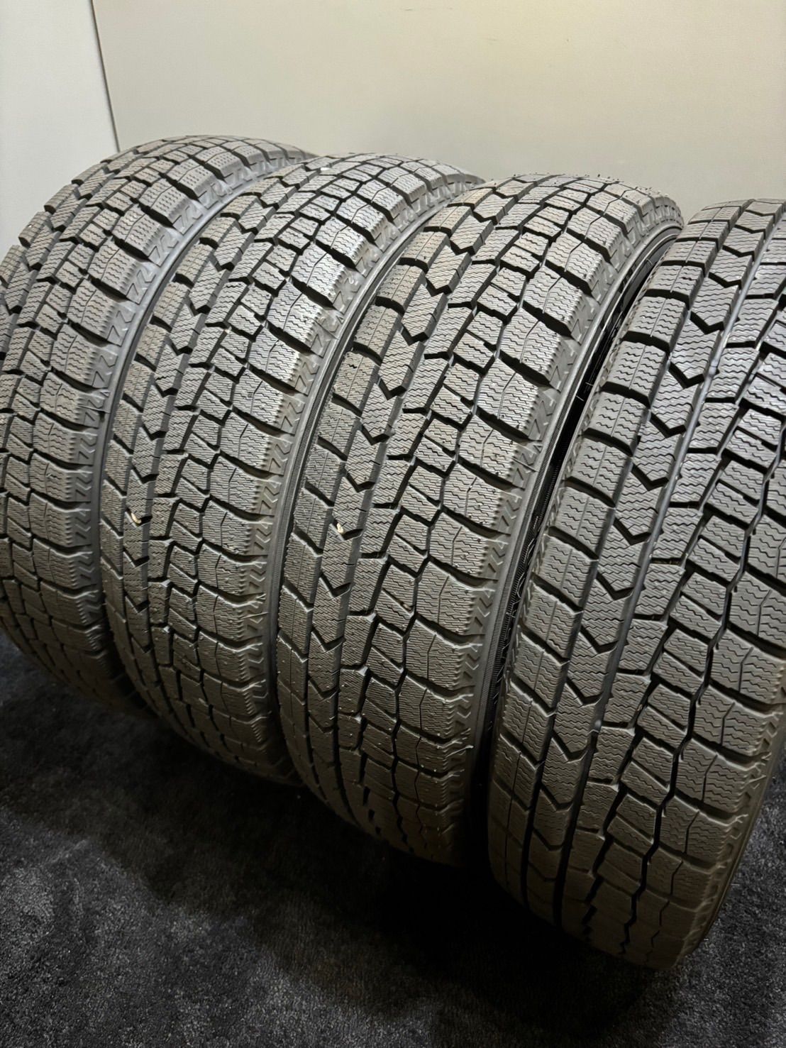 ★155/65R14 DUNLOP/WINTER MAXX WM02 22年製 スタッドレス 4本 ダンロップ ウィンターマックス N-BOX スペーシア (3-G575)