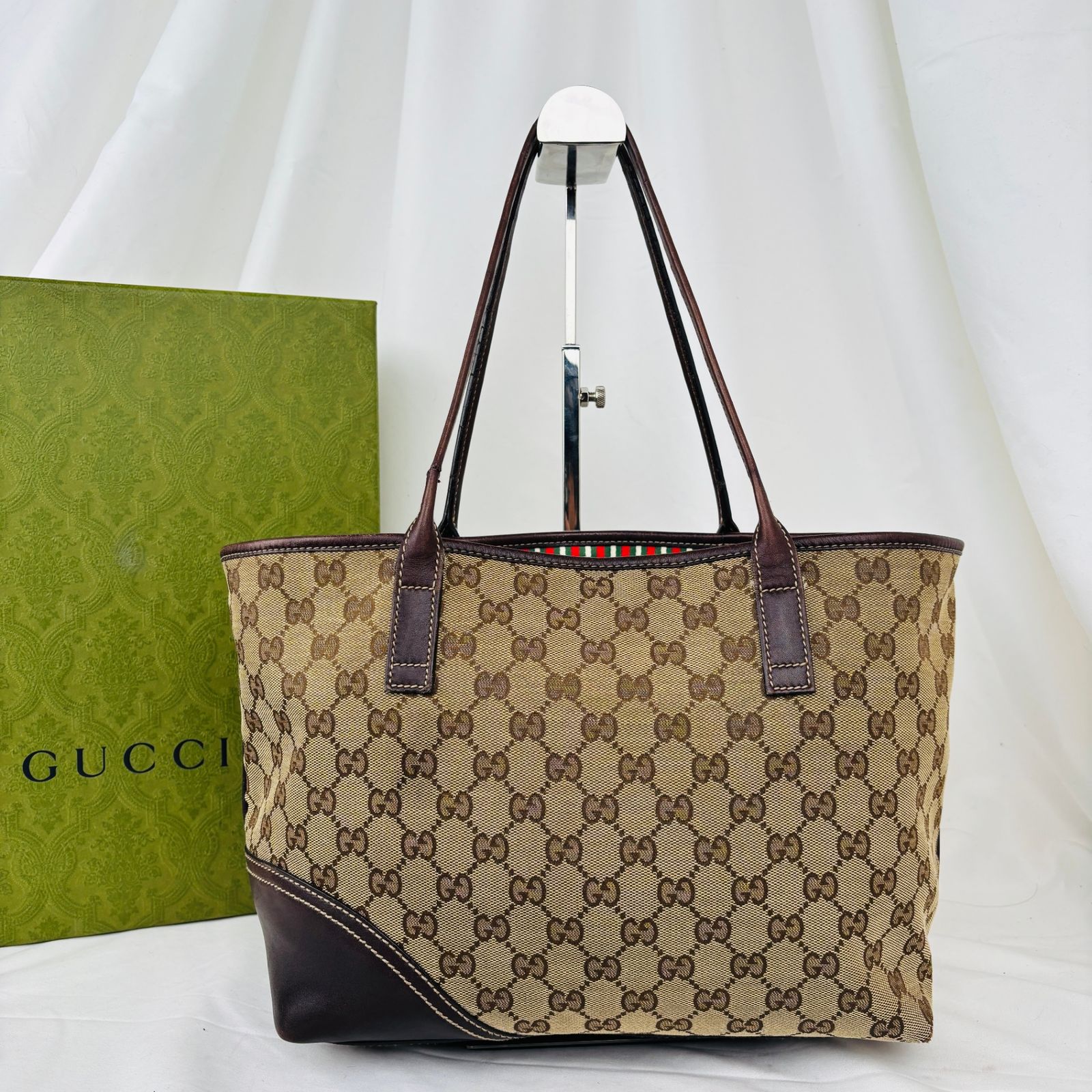 GUCCI インターロッキングニューブリット トートバッグGGキャンバス