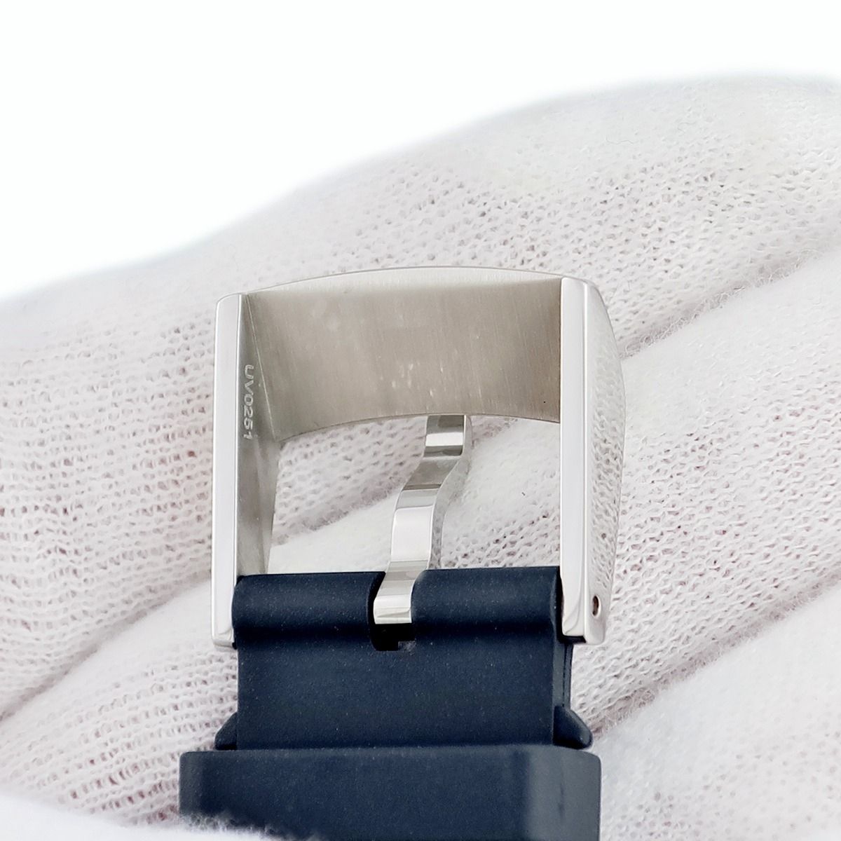 ルイヴィトン 純正 21mm 尾錠 ステンレス メンズ シルバー タンブール ルイヴィトン LOUIS VUITTON タンブール用 ネイビー ラバー