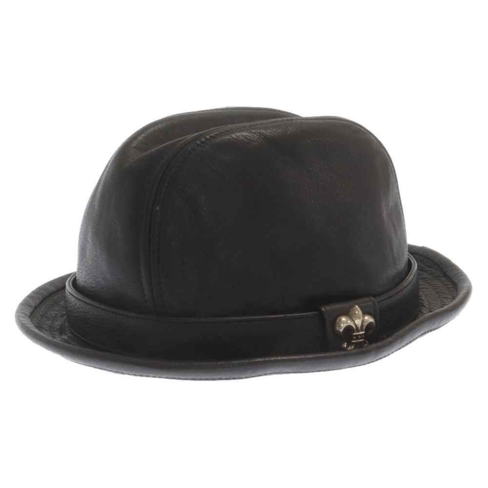 CHROME HEARTS (クロムハーツ) FEDORA/フェドラ ガンスリンガーBSフレアレザーハット 帽子 ブラック - メルカリ