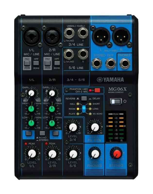ヤマハ YAMAHA 6チャンネルミキシングコンソール MG06X 最大 2 Mic | 6 Line入力 2 モノラル 2 ステ?オ SPXによる高品位なデジタルエフェクト6 種類を搭載 マイク