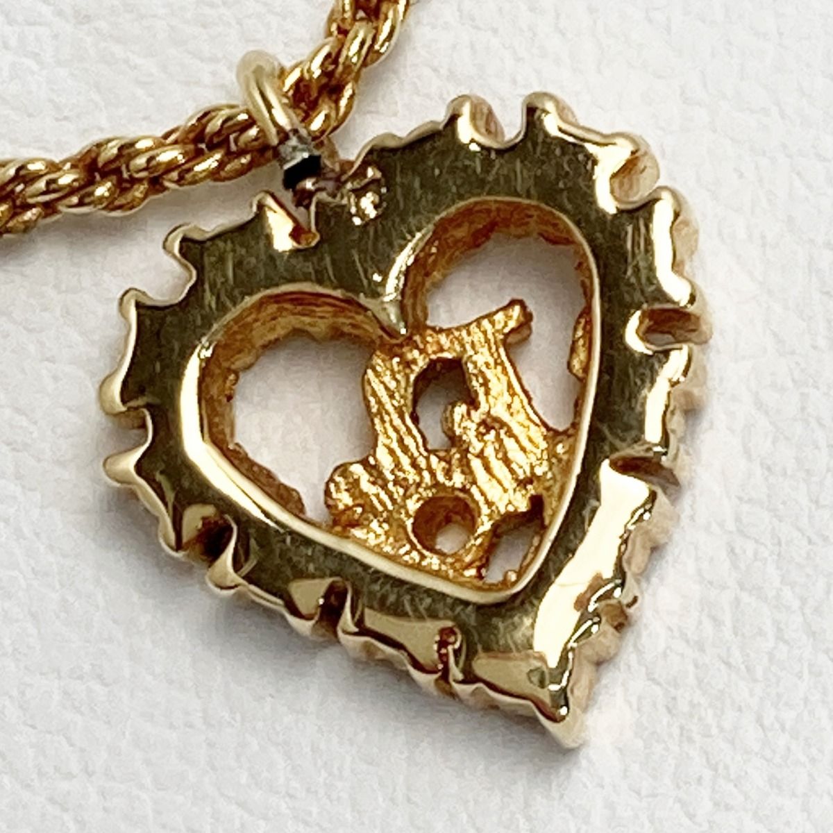 美品✨クリスチャンディオール　ネックレス　ロゴ　ハート　ラインストーン Christian Dior クリスチャンディオール ロゴ ハート ライン