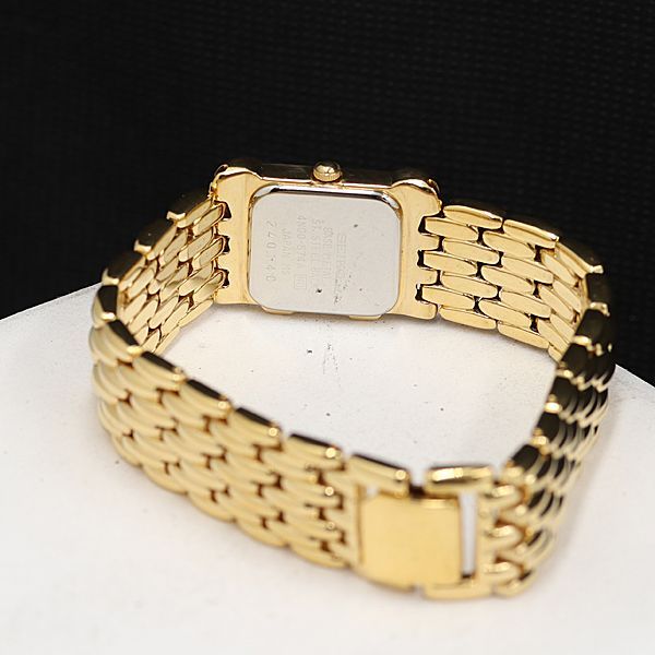 良品 セイコー QZ 4N00-574A ゴールド文字盤 レディース腕時計 TCY