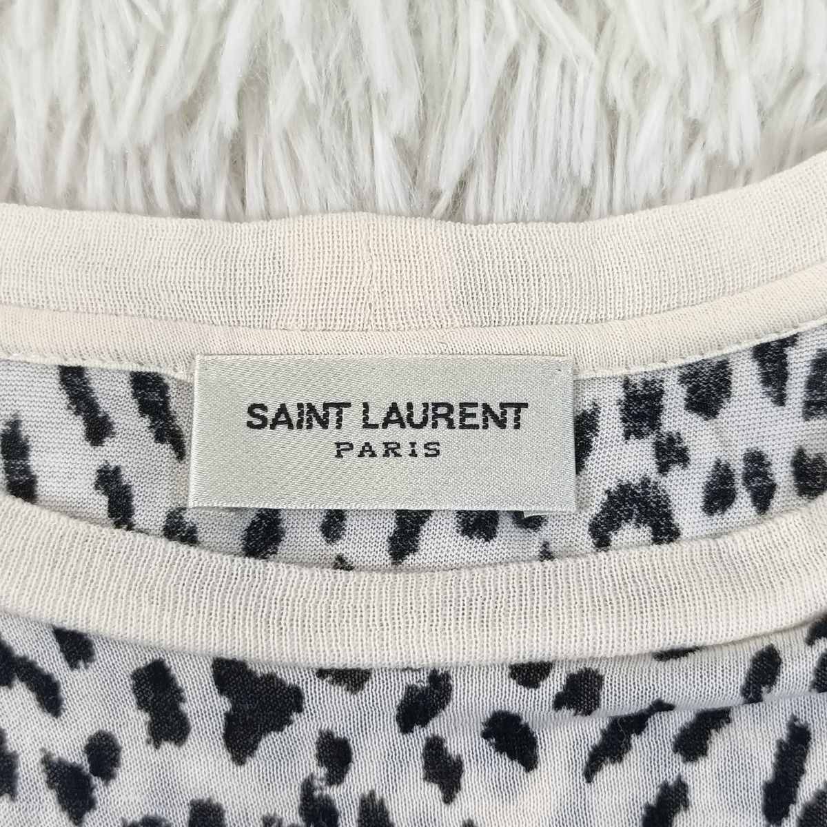 SAINT LAURENT PARIS エディ期 2014年製 ヒョウ柄 Tシャツ XS
