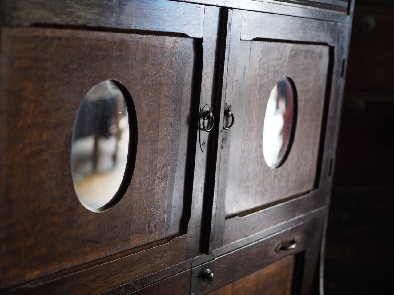 鏡付きレトロなキャビネット 昭和初期 古録展 品番F4504
