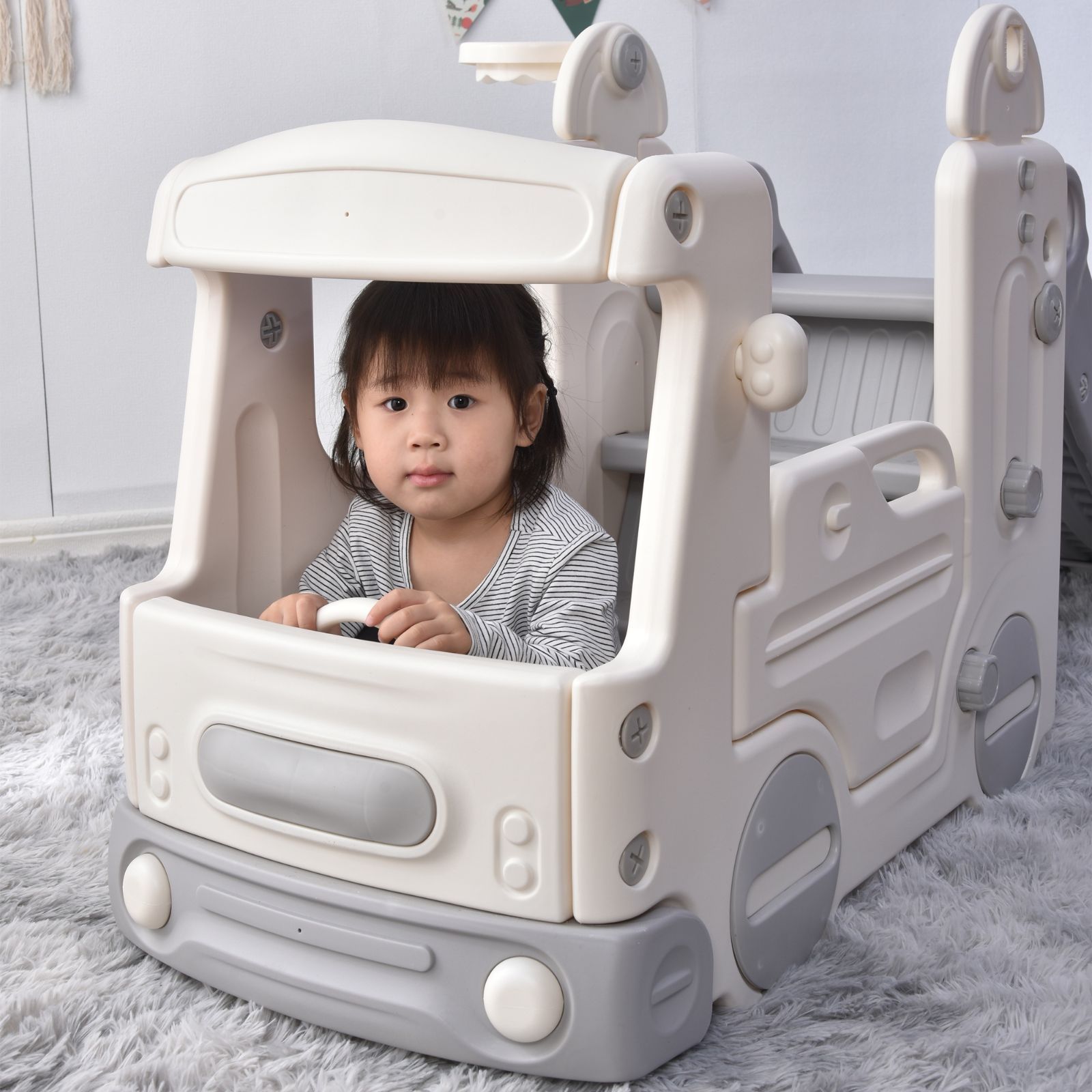 室内用子供向け滑り台｜バスケットボール機能｜18 ヶ月～8