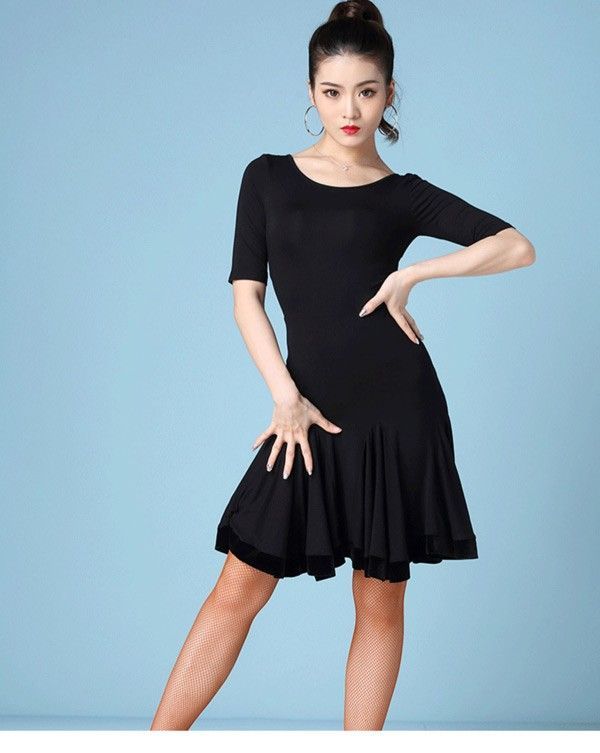 ラテンドレス 社交ダンス ワンピース ダンス衣装 演技服 背中開き 練習着 モダン ラテンダンス用 レディース 女性用 ダンス衣装 レッスンウェア チャチャチャ ルンバ ジャイブダンス ステージ 衣装 演出着