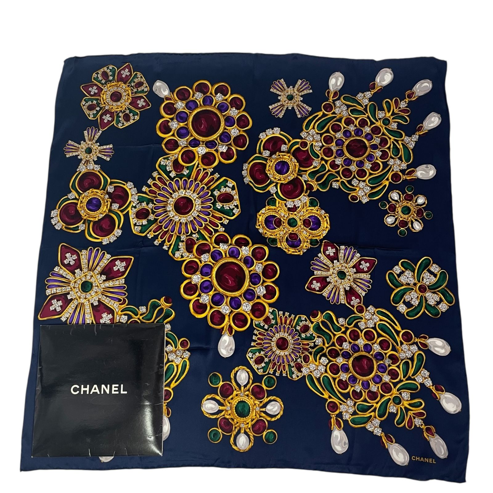 ※ Yama CHANEL/シャネル ヴィンテージ 大判スカーフ グリポア 未使用品 CHANEL シャネル 大判 スカーフ シルク グリポア