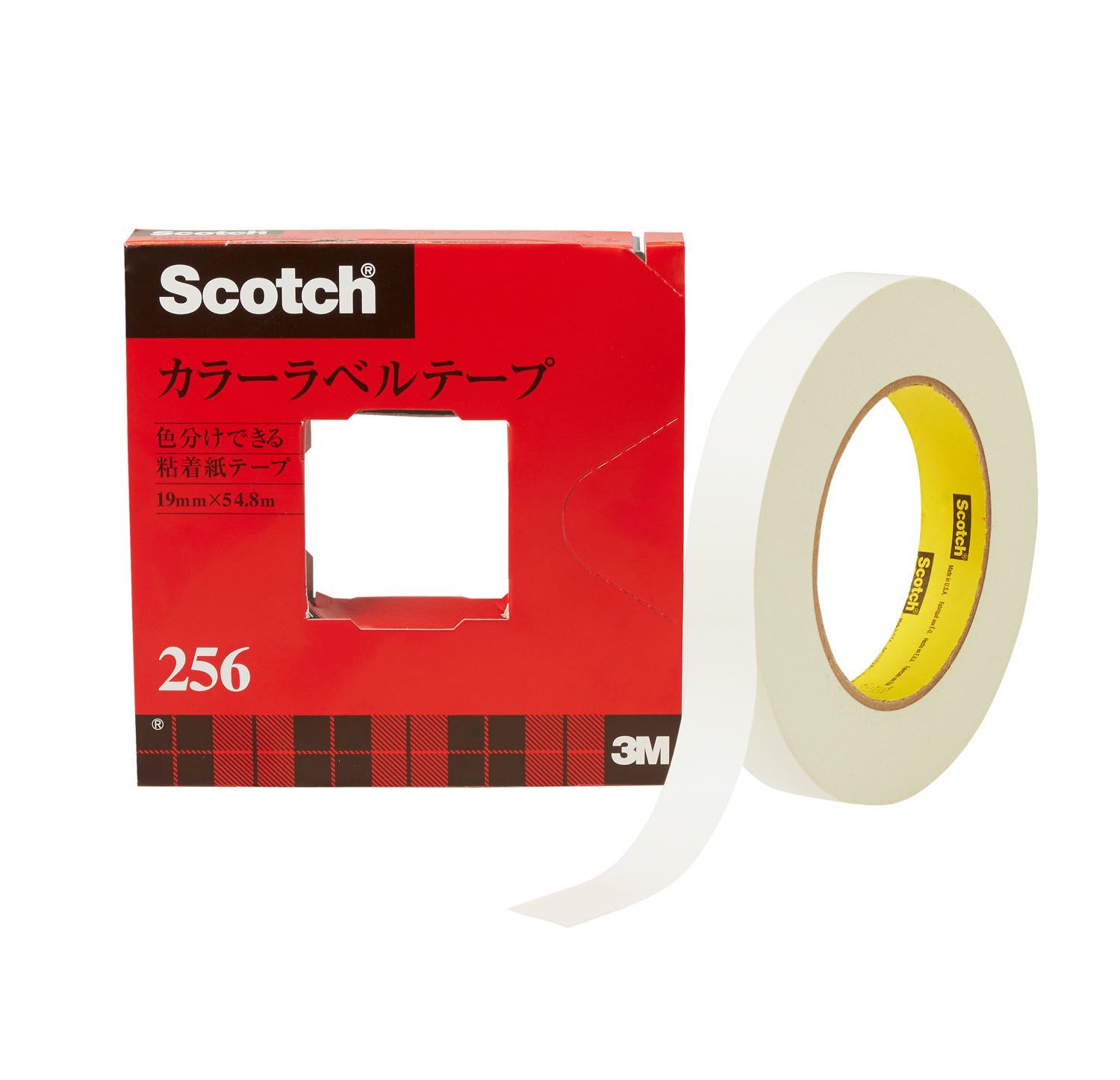スリーエム カラーラベルテープ 256-19W 【公式通販】