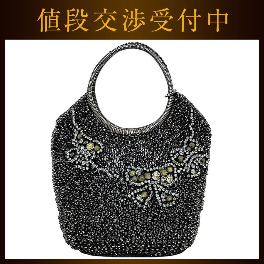 アンテプリマ ワイヤー ハンドバッグ ブラック ゴールド 美品 PVC 中古