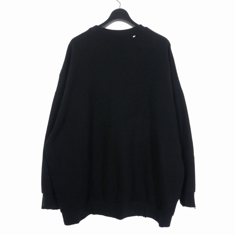 ラフシモンズ RAF SIMONS 22SS DESTROYED SWEATSHIRT デストロイ