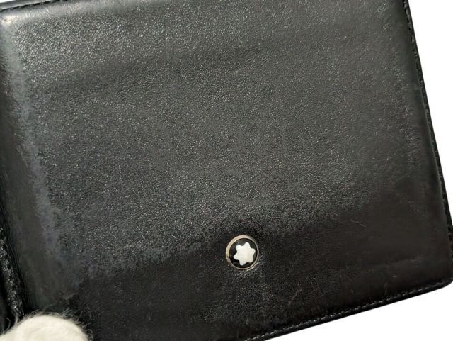 モンブラン　MONTBLANC　レザー　ブラック　黒　マネークリップ モンブラン 財布 マネークリップ 二つ折り 札入れ レザー