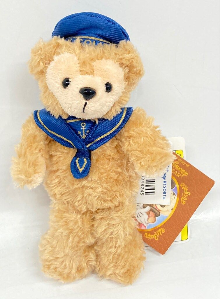 東京ディズニーシー ぬいぐるみバッジ ダッフィー(初期白タグ：紺