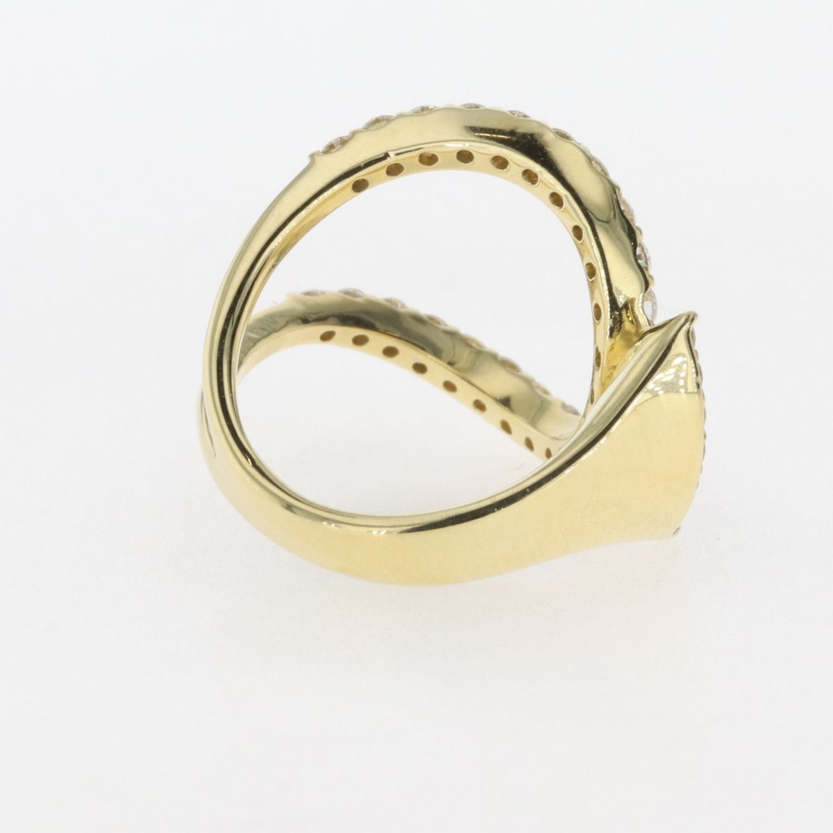メレダイヤ デザインリング K18 イエローゴールド指輪 ピンキーリング 