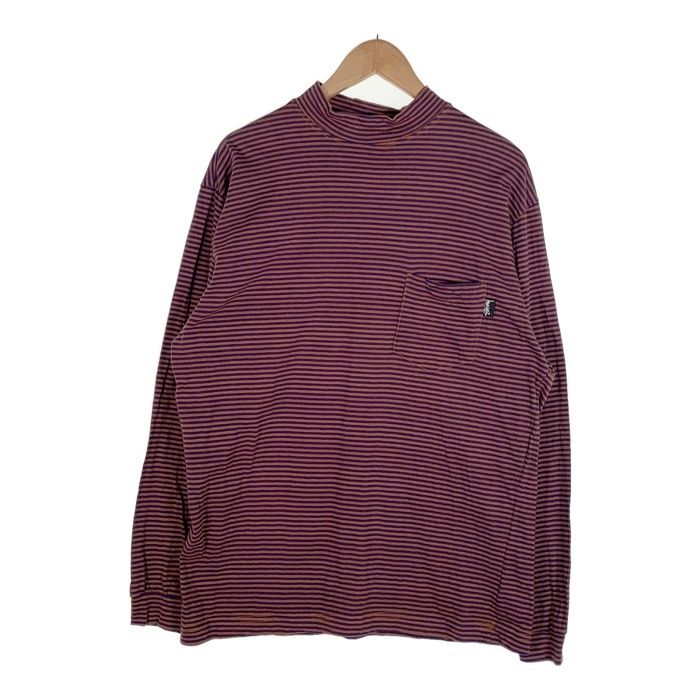 80\u0027s STUSSY ステューシー モックネック ボーダーポケット 
