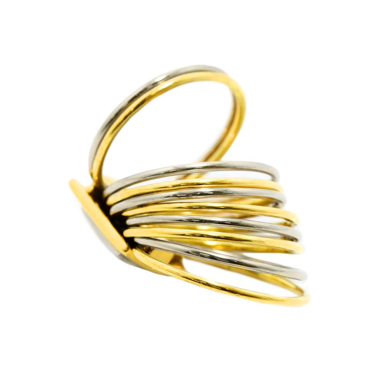ダミアーニ DAMIANI 10号 リング ダイヤ K18 YG WG イエロー