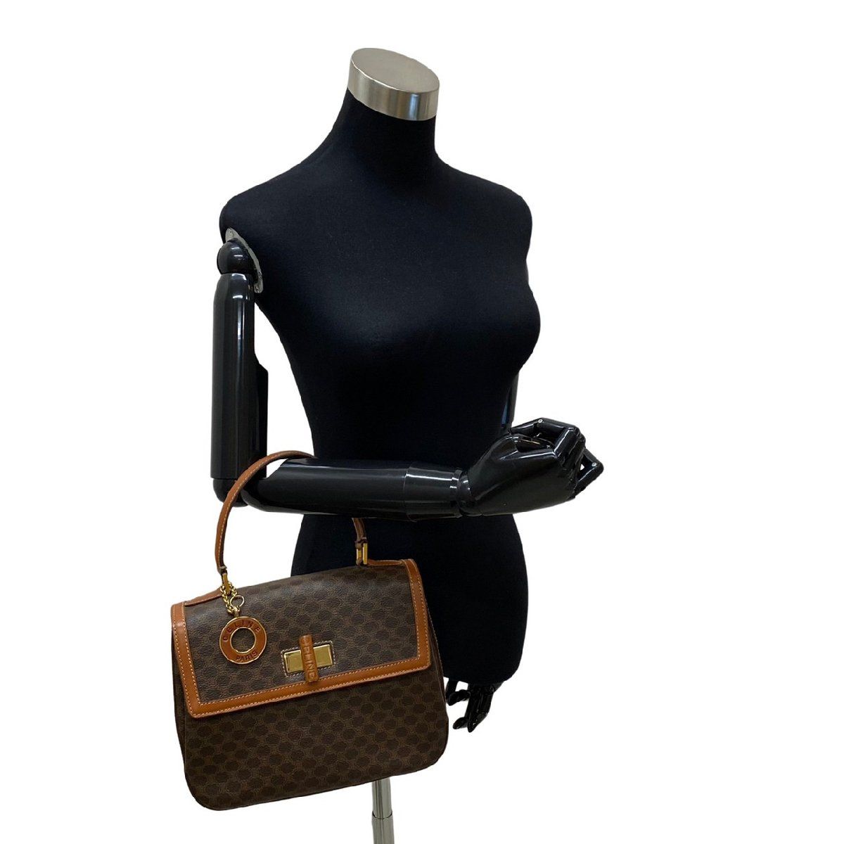 極 美品 CELINE セリーヌ マカダム ブラゾン トリオンフ ターンロック 