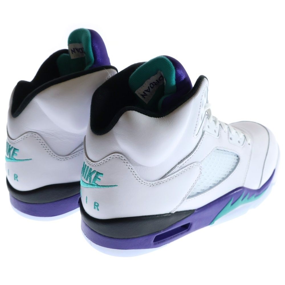 【週末セール】【エアジョーダン5】 ホワイト/パープル ハイカットスニーカー NIKE (ナイキ) AIR JORDAN 5 Dark Concord エアジョーダン 5