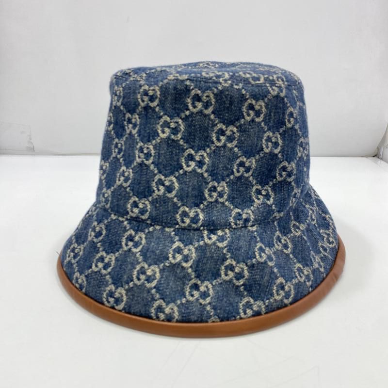 中古】GUCCI GGデニムバケットハット ジャカード サイズM 576371 中古】GUCCI GGデニムバケットハット ジャカード サイズM 576371