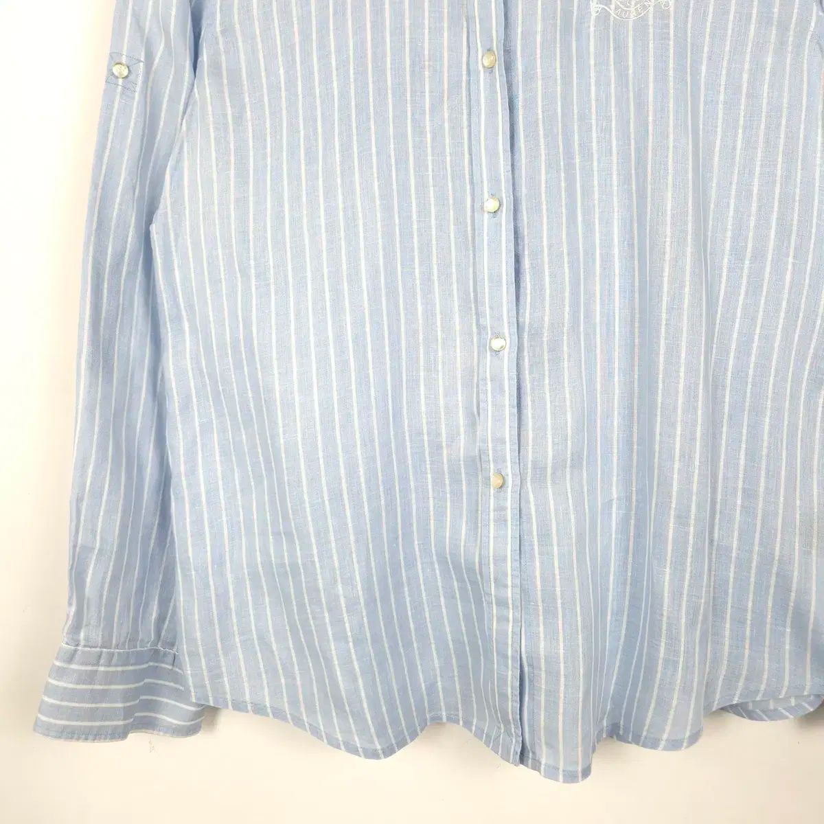 ラルフローレン リネン100%シャツ ライトブルー USED】RALPH LAUREN SHORT SLEEVE COTTON LINEN SAFARI SHIRT